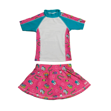 Baby Banz Girls 2-6 Short Sleeve Rashguard Set