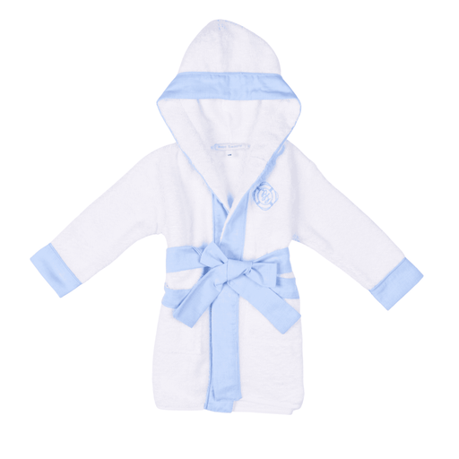 Bebe Sweeny PETIT MARIN | Boys White & Blue Cotton Bathrobe