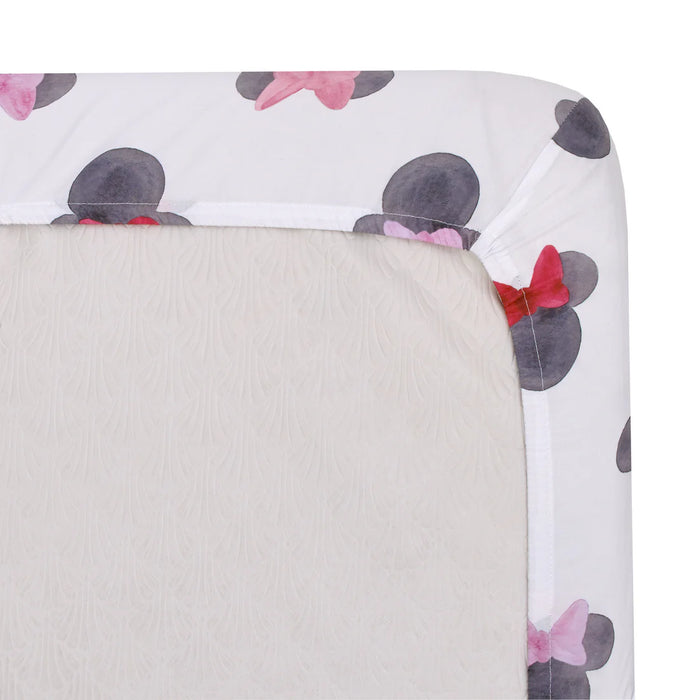 Disney Minnie Mouse Watercolor Ears Fitted Crib Sheet