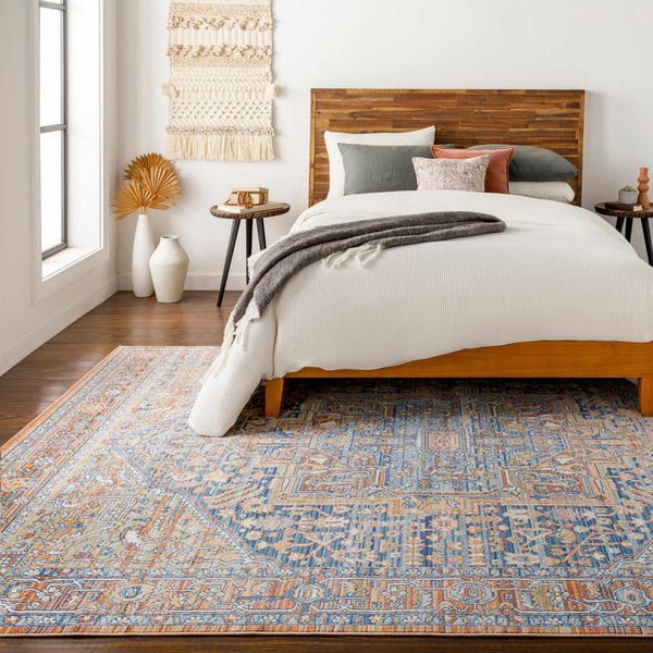 Hauteloom Ripponlea Blue&Orange Medallion Rug