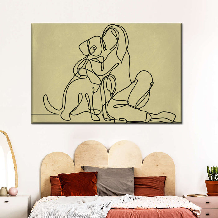 ElephantStock Woman Loving Dog Wall Art