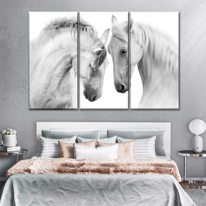 ElephantStock White Horse Couple Wall Art