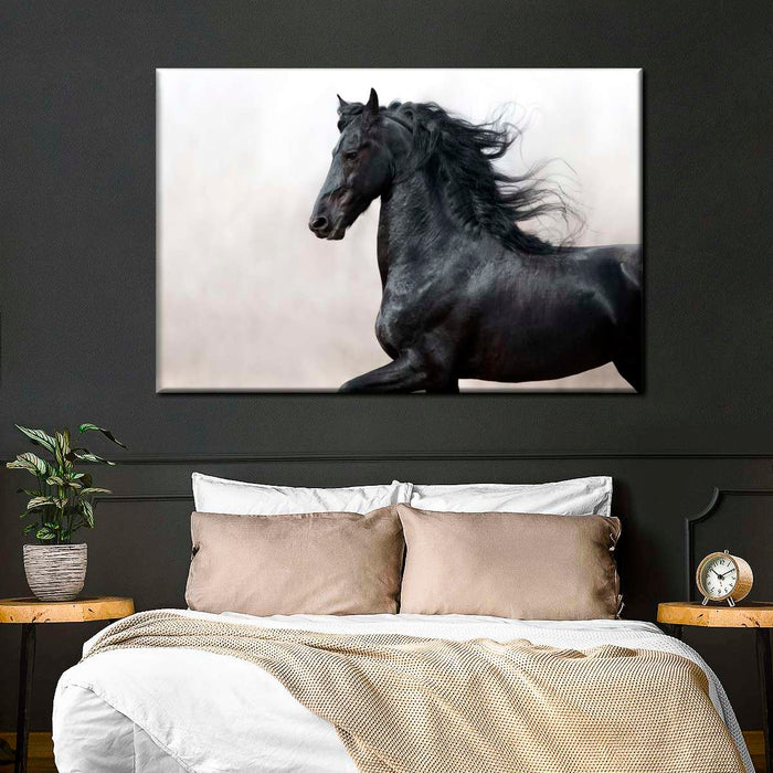 ElephantStock Black Friesian Horse Wall Art