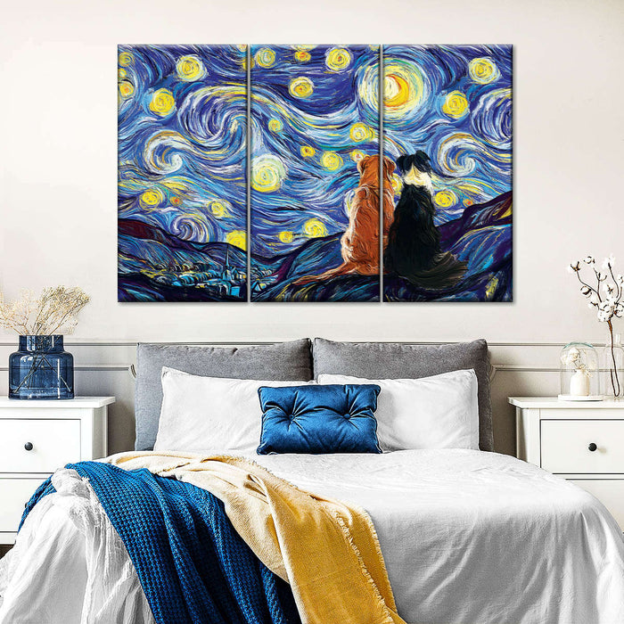 ElephantStock Dogs Journey Starry Night Wall Art