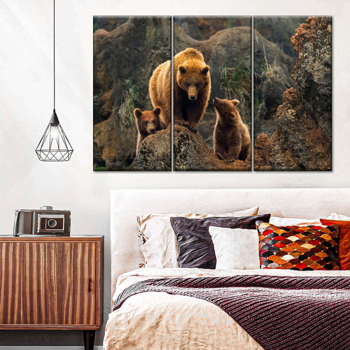 ElephantStock Bear And Cubs Wall Art