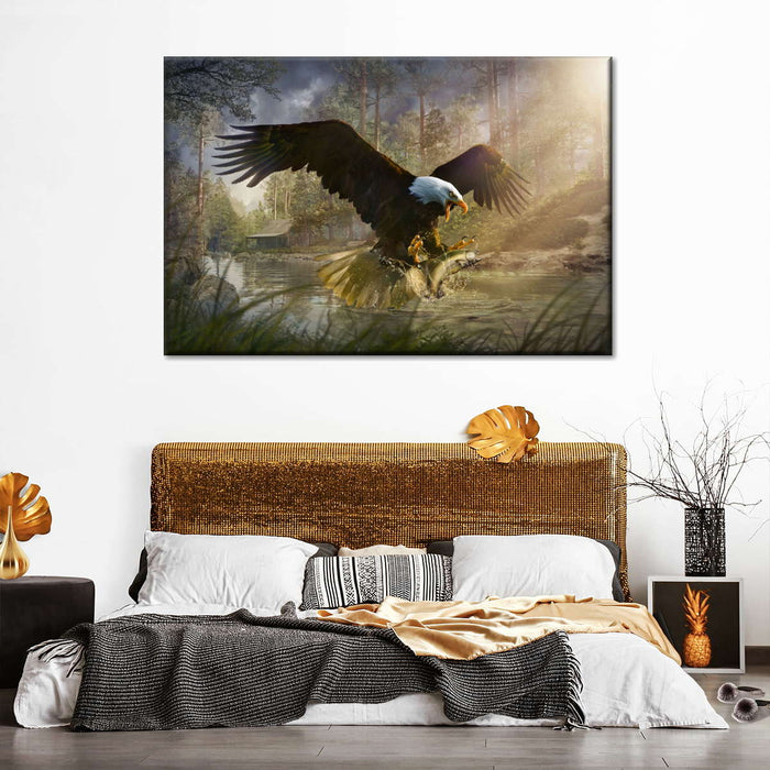 ElephantStock Bald Eagle Catching Fish Wall Art