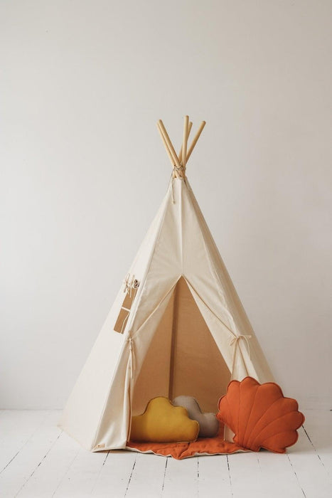 Moi Mili “Beige” Teepee and "Grey Linen" Round Mat Set