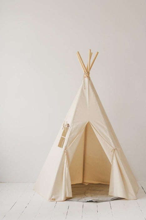 Moi Mili “Beige” Teepee and "Grey Linen" Round Mat Set