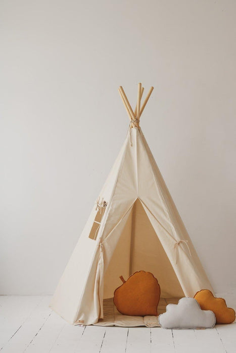 Moi Mili “Beige” Teepee and "Grey Linen" Round Mat Set