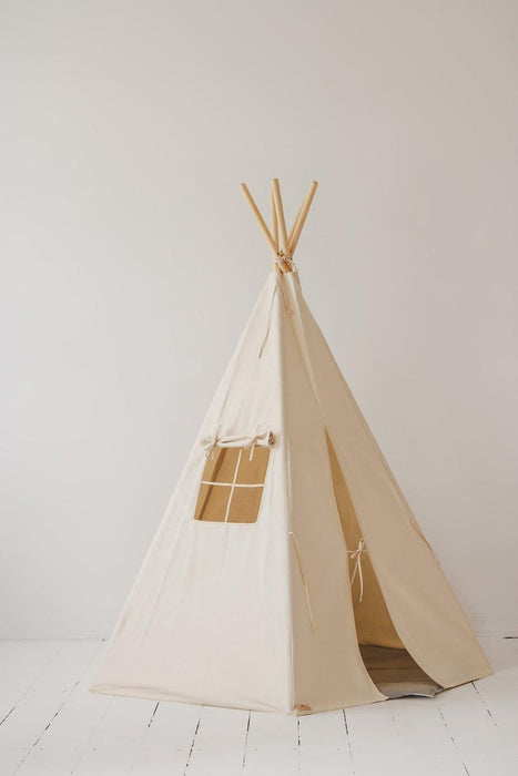 Moi Mili “Beige” Teepee and "Grey Linen" Round Mat Set