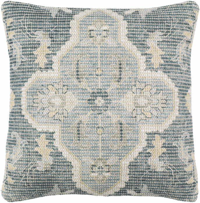 Hauteloom Bigaa Teal Medallion Square Throw Pillow