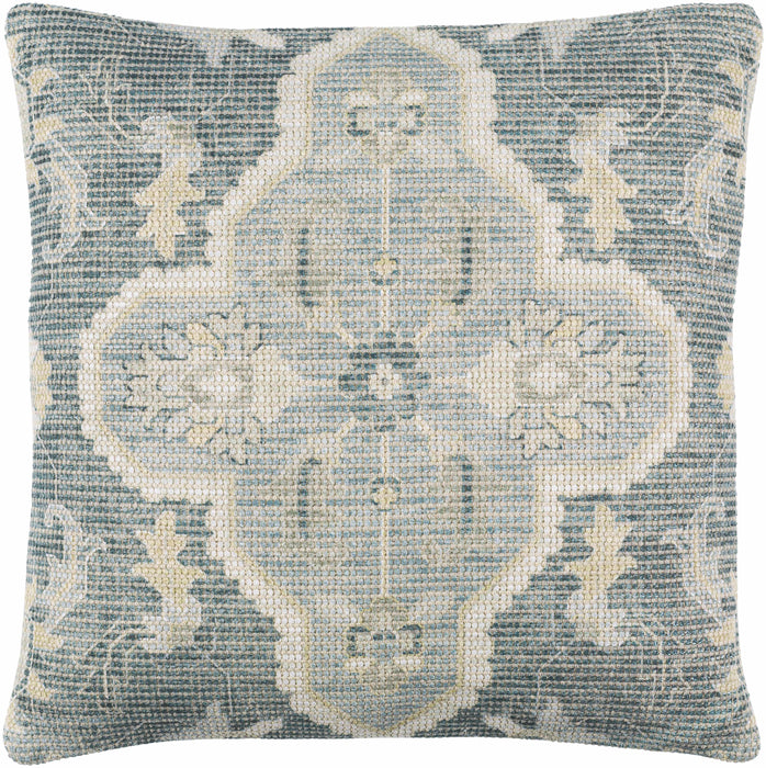 Hauteloom Bigaa Teal Medallion Square Throw Pillow