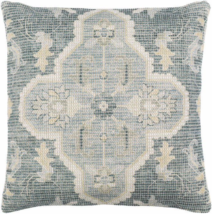 Hauteloom Bigaa Teal Medallion Square Throw Pillow