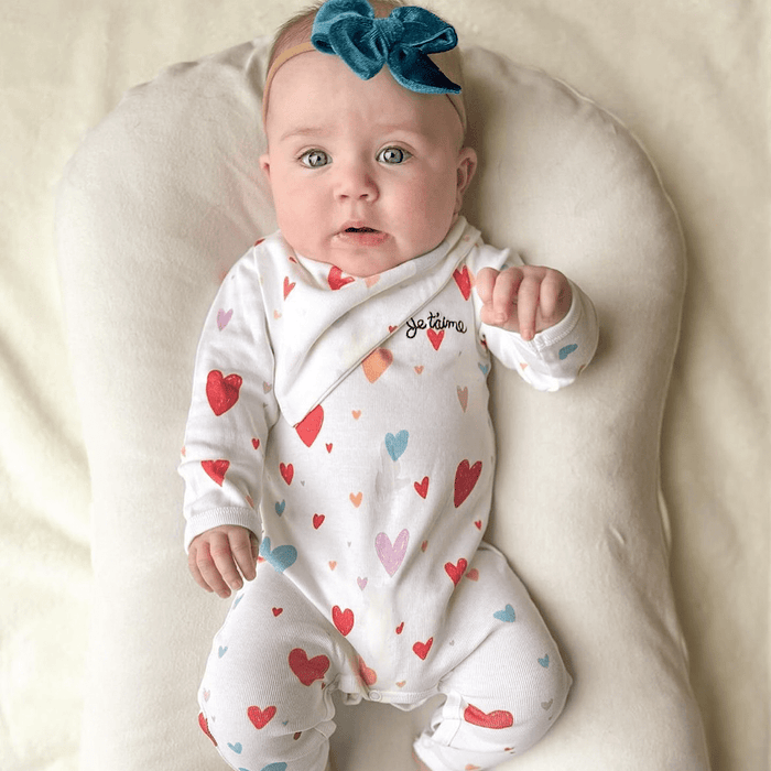 Estella Baby Kerchief Bib-Hearts