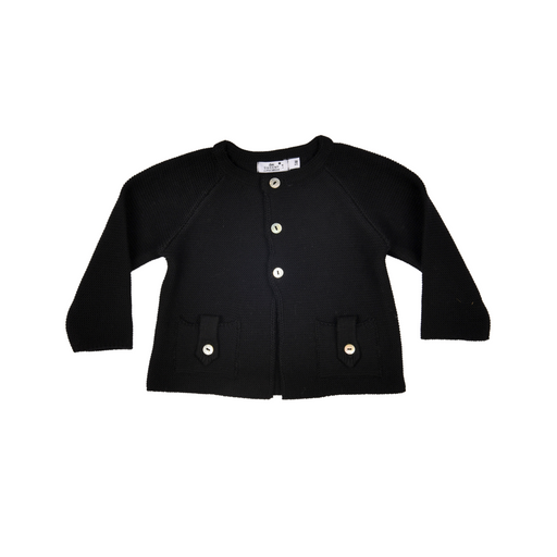 Bebe Sweeny Baby Black Organic Cotton Knit Cardigan