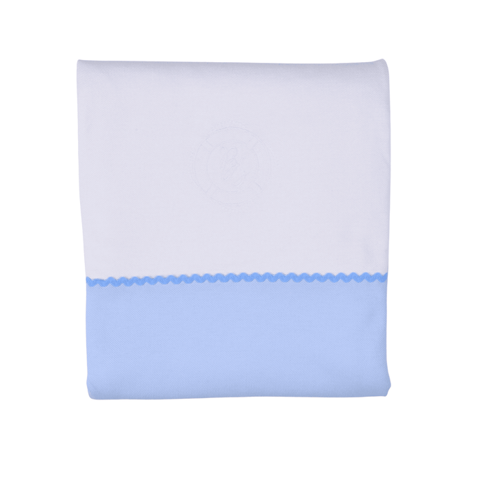 Bebe Sweeny PETIT MARIN | Boys White & Blue Cotton Blanket