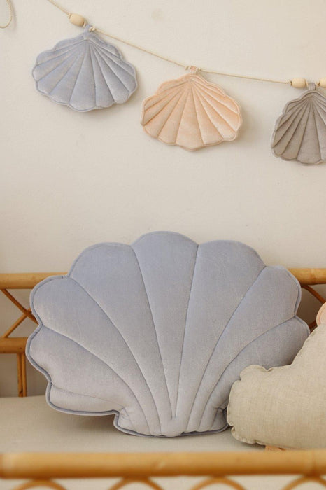 Moi Mili Velvet “Blue Pearl” Shell Pillow