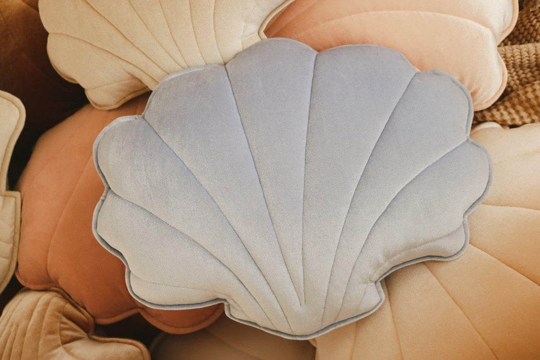 Moi Mili Velvet “Blue Pearl” Shell Pillow