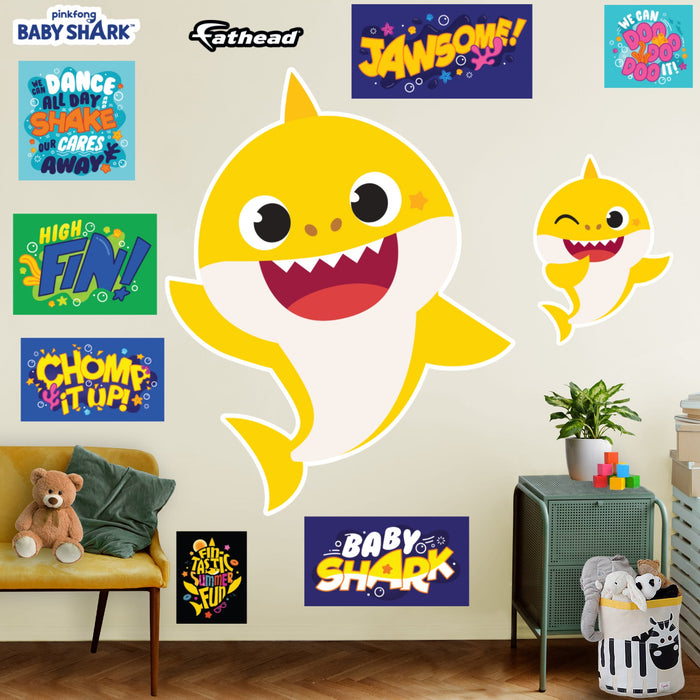 Fathead Baby Shark: Baby Shark RealBig - Officially Licensed Nickelodeon Removable Adhesive Decal