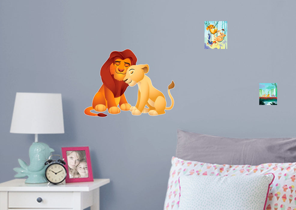 Fathead The Lion King: Simba and Nala Kids - Officially Licensed Disney Removable Wall Adhesive Decal