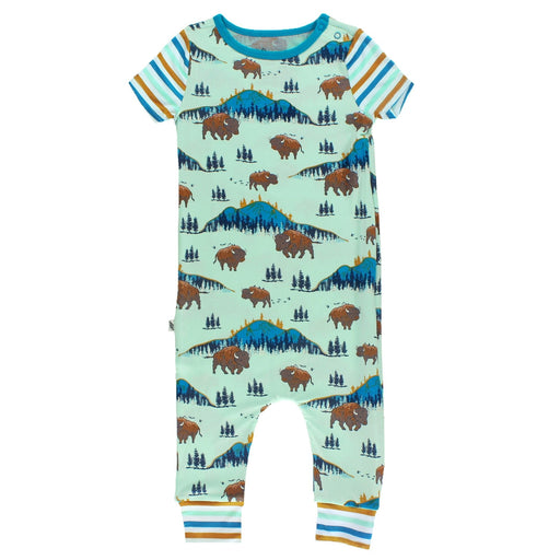 Free Birdees Born to be Wild Bisons Romper with Side Zipper (0-3T)