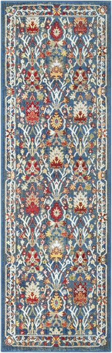 Hauteloom Neola Navy Blue Damask Area Rug