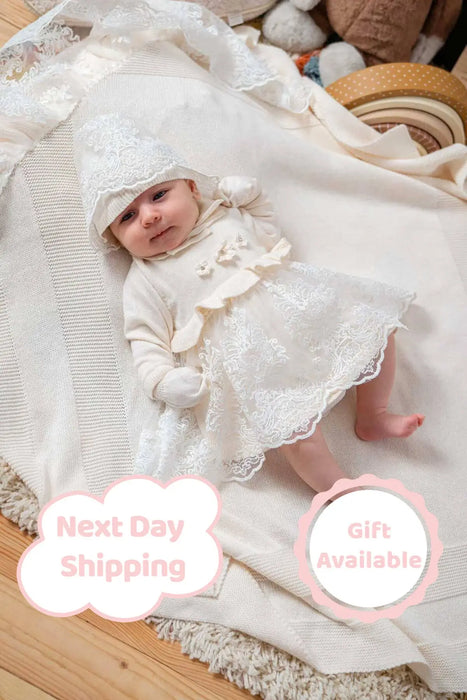 THA Dressing Brea Cream Knit Newborn Coming Home Set (5 Pcs)