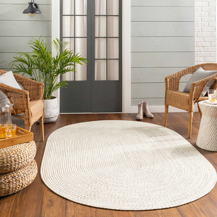 Hauteloom Beige Braided Faux Jute Rug