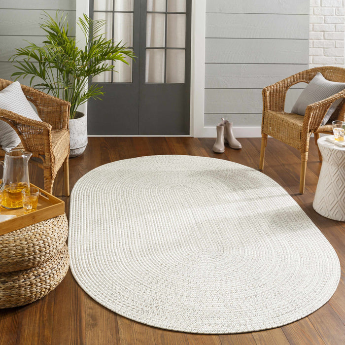 Hauteloom Beige Braided Faux Jute Rug