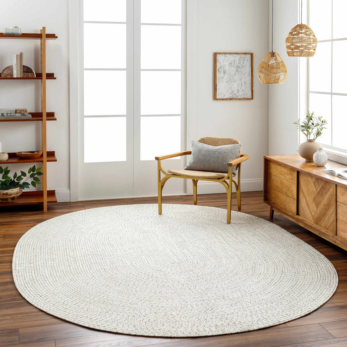 Hauteloom Beige Braided Faux Jute Rug