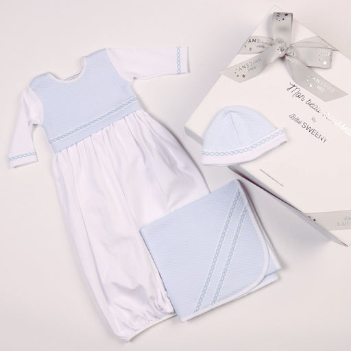 Bebe Sweeny Baby White & Blue Cotton Gown Set (3)