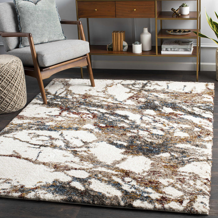 Hauteloom Bremen Beige Marble Plush Carpet