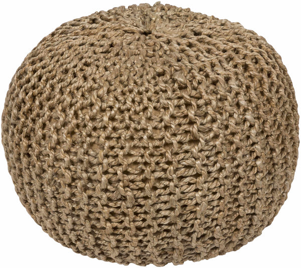 Hauteloom Merrittstown Knitted Jute Pouf