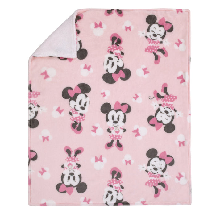 Disney Minnie Mouse Bows Sherpa Baby Blanket