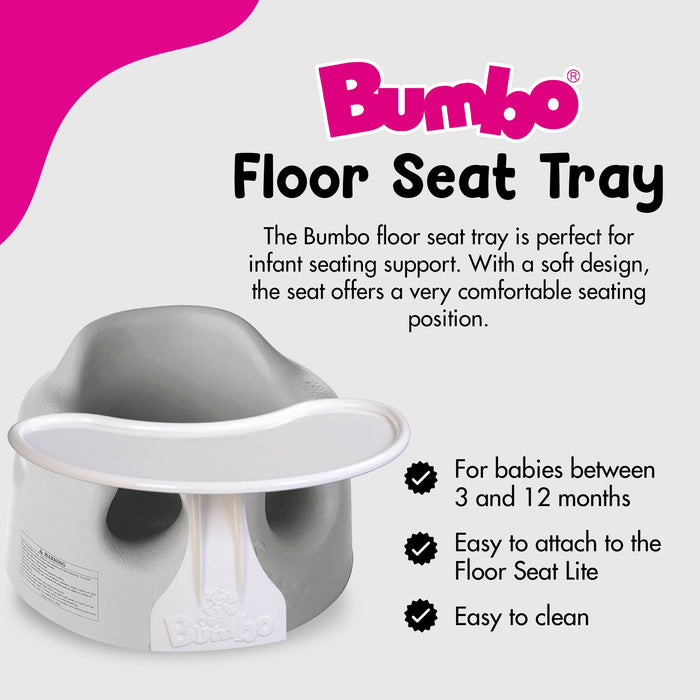 Bumbo Baby Infant Soft Foam Floor Seat with Eating and Play Top Tray Attachment