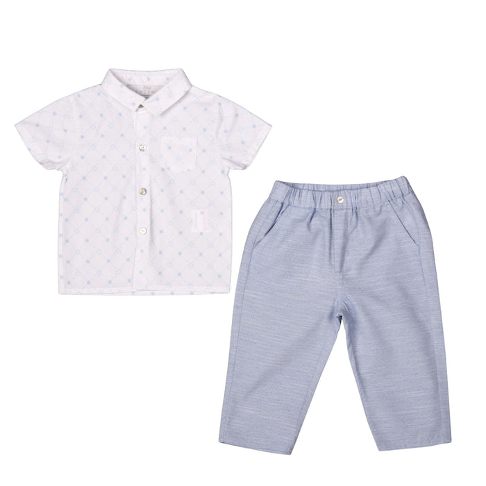 Bebe Sweeny BYRON | Boys Blue Organic Cotton Trousers Set