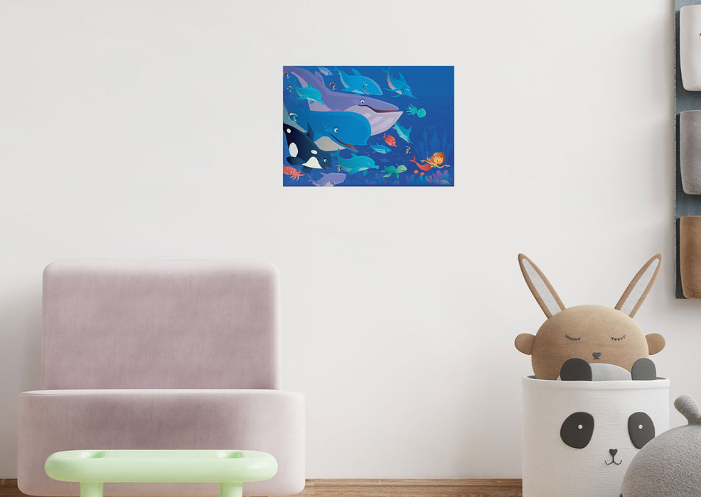 Fathead Nursery: Mermaid Mural - Removable Wall Adhesive Decal