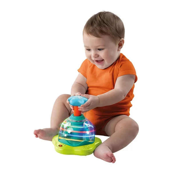 Bright Starts Press & Glow Spinner Cause and Effect Musical Baby Toy