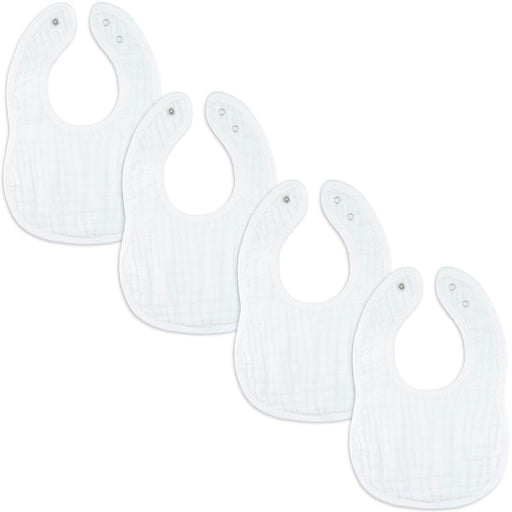 Comfy Cubs Muslin Cotton Baby Bibs - White