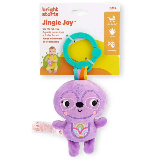 Bright Starts Jingle Joy Reach & Rattle Toy - Purple Sloth