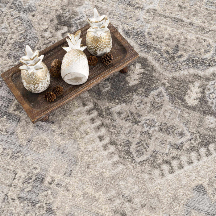 Hauteloom Brend Taupe Medallion Area Rug