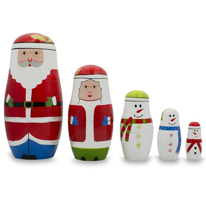 BestPysanky Set of 5 Unpainted Wooden Nesting Dolls Craft 6 Inches