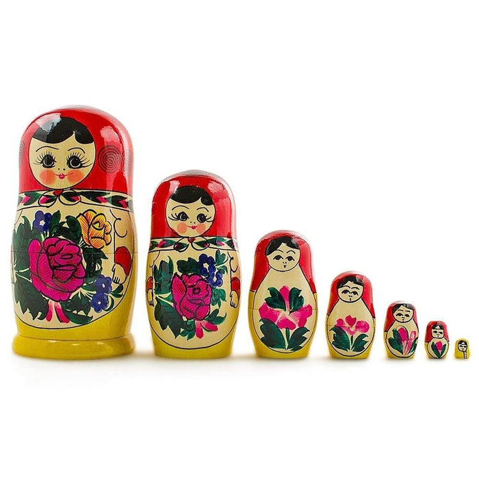 BestPysanky Set of 7 Unpainted Blank Wooden Nesting Dolls 6.75 Inches