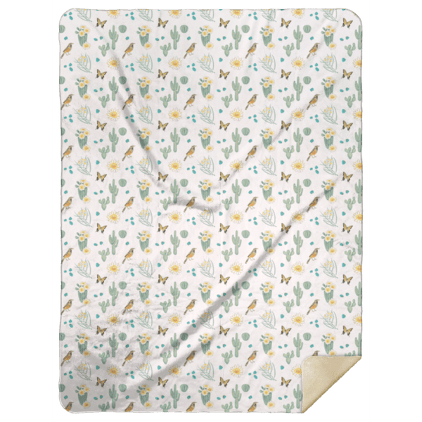 Little Hometown Cactus Blossom Plush Throw Blanket 60x80