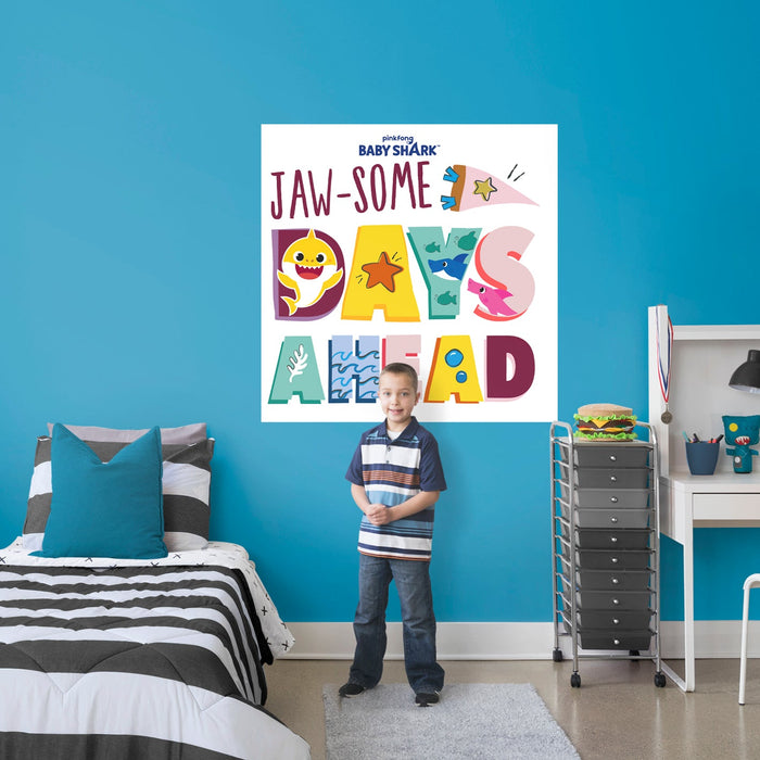 Fathead Baby Shark: Totally Jawsome Poster - Officially Licensed Nickelodeon Removable Adhesive Decal