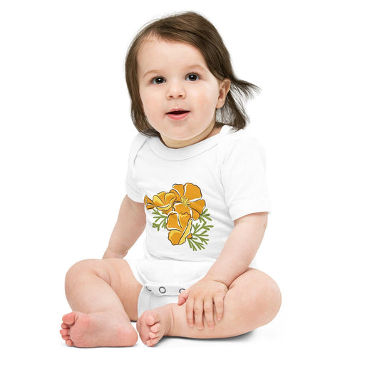 Little Hometown California Golden Poppy Baby short sleeve onesie