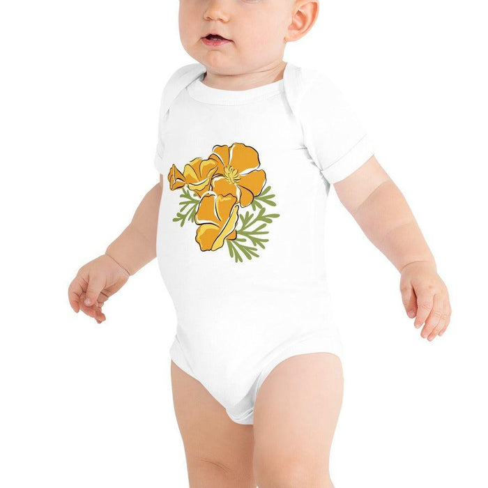 Little Hometown California Golden Poppy Baby short sleeve onesie