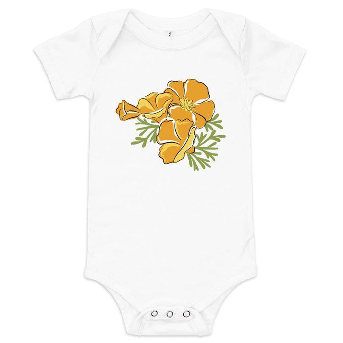 Little Hometown California Golden Poppy Baby short sleeve onesie