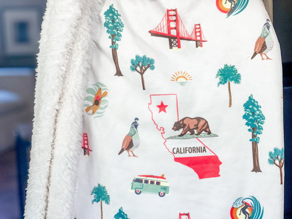 Little Hometown California Plush Throw Blanket 60x80