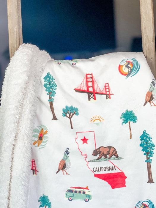 Little Hometown California Plush Throw Blanket 60x80